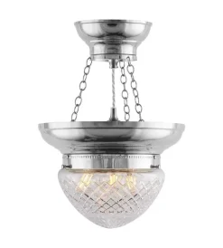 Karlskrona Lampfabrik Amplar|Ampel - Frödingampel 200 nickel, slipat klarglas