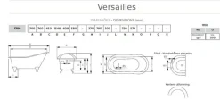 Badex AB Gjutjärnsbadkar|Gjutjärnsbadkar Med Tassar|Badkar - Versailles vit gjutjärn med tassar, 170 cm