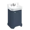 Badex AB Kommoder Med Handfat|Badrumskommoder|Badrumskommod Burlington - 56 cm porslin/dörr blå