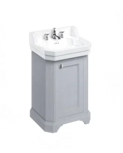 Badex AB Kommoder Med Handfat|Badrumskommoder|Badrumskommod Burlington - 56 cm porslin/dörr grå