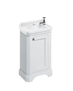 Badex AB Kommoder Med Handfat|Badrumskommoder|Badrumskommod Burlington - 51 cm vit/porslin/dörr