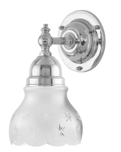 Karlskrona Lampfabrik Badrumslampor - Vägg|Badrumslampor - Vägg|Badrumslampa - Adelborg nickel, slipat mattglas