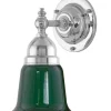 Karlskrona Lampfabrik Badrumslampor - Vägg|Badrumslampor - Vägg|Badrumslampa - Adelborg nickel, grön klocka