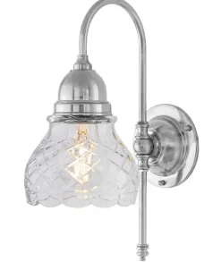 Karlskrona Lampfabrik Badrumslampor - Vägg|Badrumslampor - Vägg|Badrumslampa - Ahlström 60 nickel, slipat klarglas