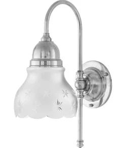 Karlskrona Lampfabrik Badrumslampor - Vägg|Badrumslampor - Vägg|Badrumslampa - Ahlström 60 nickel, slipat mattglas