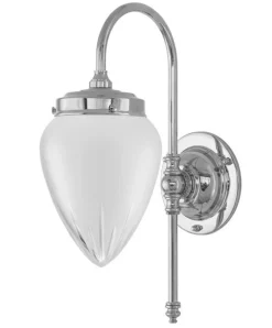 Karlskrona Lampfabrik Badrumslampor - Vägg|Badrumslampor - Vägg|Badrumslampa - Blomberg 80 nickel, slipat mattglas