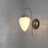 Karlskrona Lampfabrik Badrumslampor - Vägg|Badrumslampor - Vägg|Badrumslampa - Blomberg 80 nickel, opalvit droppe
