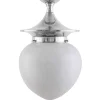 Karlskrona Lampfabrik Badrumslampor - Tak|Badrumslampor - Tak|Badrumslampa - Dahlberg 100 nickel, opalvit droppe