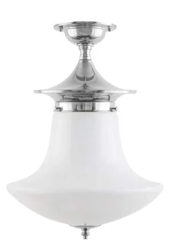 Karlskrona Lampfabrik Badrumslampor - Tak|Badrumslampor - Tak|Badrumslampa - Dahlberg 100 nickel, klottrattskärm