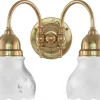Karlskrona Lampfabrik Badrumslampor - Vägg|Badrumslampor - Vägg|Badrumslampa - Stackelberg mässing, slipat mattglas