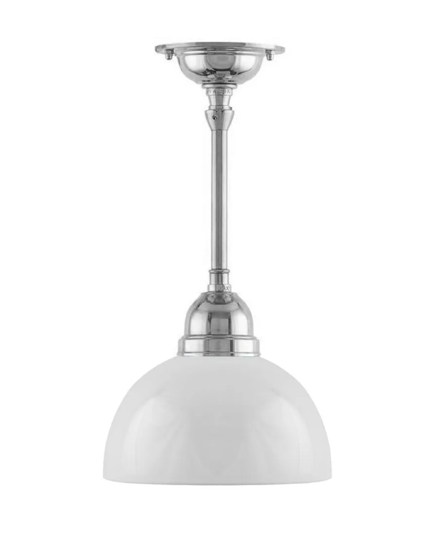 Karlskrona Lampfabrik Små Taklampor|Badrumslampor - Tak|Badrumslampa - Taklampa Byströmpendel 60 nickel, halvsfär