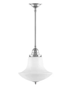Karlskrona Lampfabrik Badrumslampor - Tak|Badrumslampor - Tak|Badrumslampa - Taklampa Byströmpendel 100 nickel, klottrattskärm