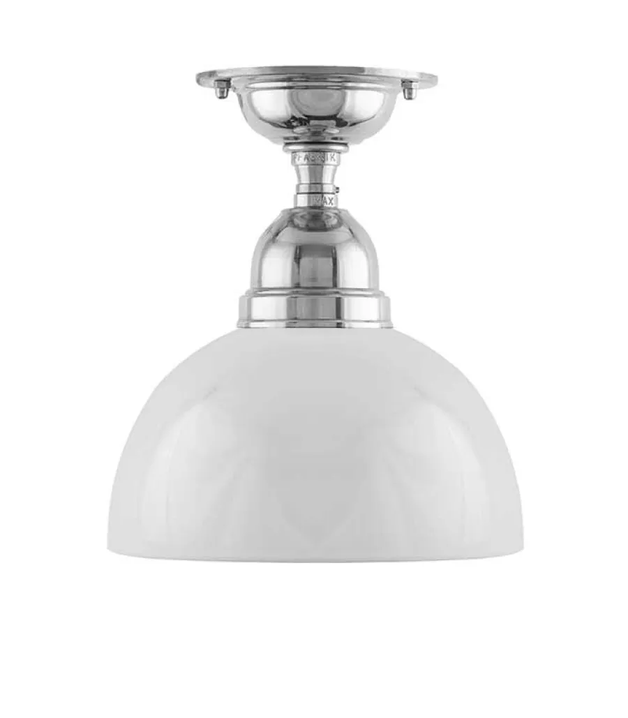 Karlskrona Lampfabrik Badrumslampor - Tak|Badrumslampor - Tak|Badrumslampa - Taklampa Byström 60 nickel, halvsfär