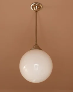 Karlskrona Lampfabrik Badrumslampor - Tak|Badrumslampor - Tak|Badrumslampa - Taklampa Byströmpendel 100 nickel, klotskärm