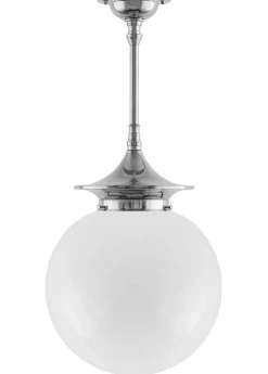 Karlskrona Lampfabrik Badrumslampor - Tak|Badrumslampor - Tak|Badrumslampa - Taklampa Dahlbergspendel 100 nickel, stor klotskärm