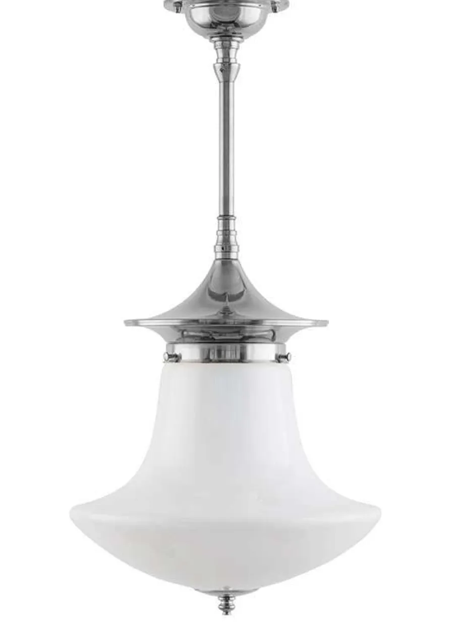 Karlskrona Lampfabrik Badrumslampor - Tak|Badrumslampor - Tak|Badrumslampa - Taklampa Dahlbergspendel 100 nickel, klottrattskärm