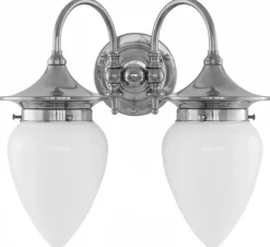 Karlskrona Lampfabrik Badrumslampor - Vägg|Badrumslampor - Vägg|Badrumslampa - Tigerstedt nickel, opalvit droppe