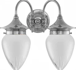 Karlskrona Lampfabrik Badrumslampor - Vägg|Badrumslampor - Vägg|Badrumslampa - Tigerstedt nickel, slipat mattglas