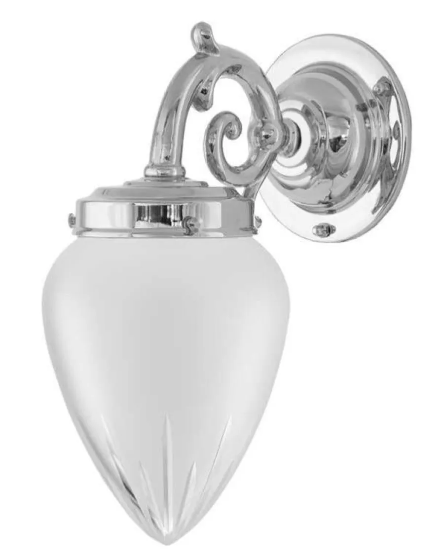Karlskrona Lampfabrik Badrumslampor - Vägg|Badrumslampor - Vägg|Badrumslampa - Topelius nickel, slipat mattglas