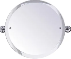 Badex AB Runda Badrumsspeglar|Badrumsspeglar Med Fasettslipade Kanter|Badrumsspegel - Haga rund - Krom 45 cm
