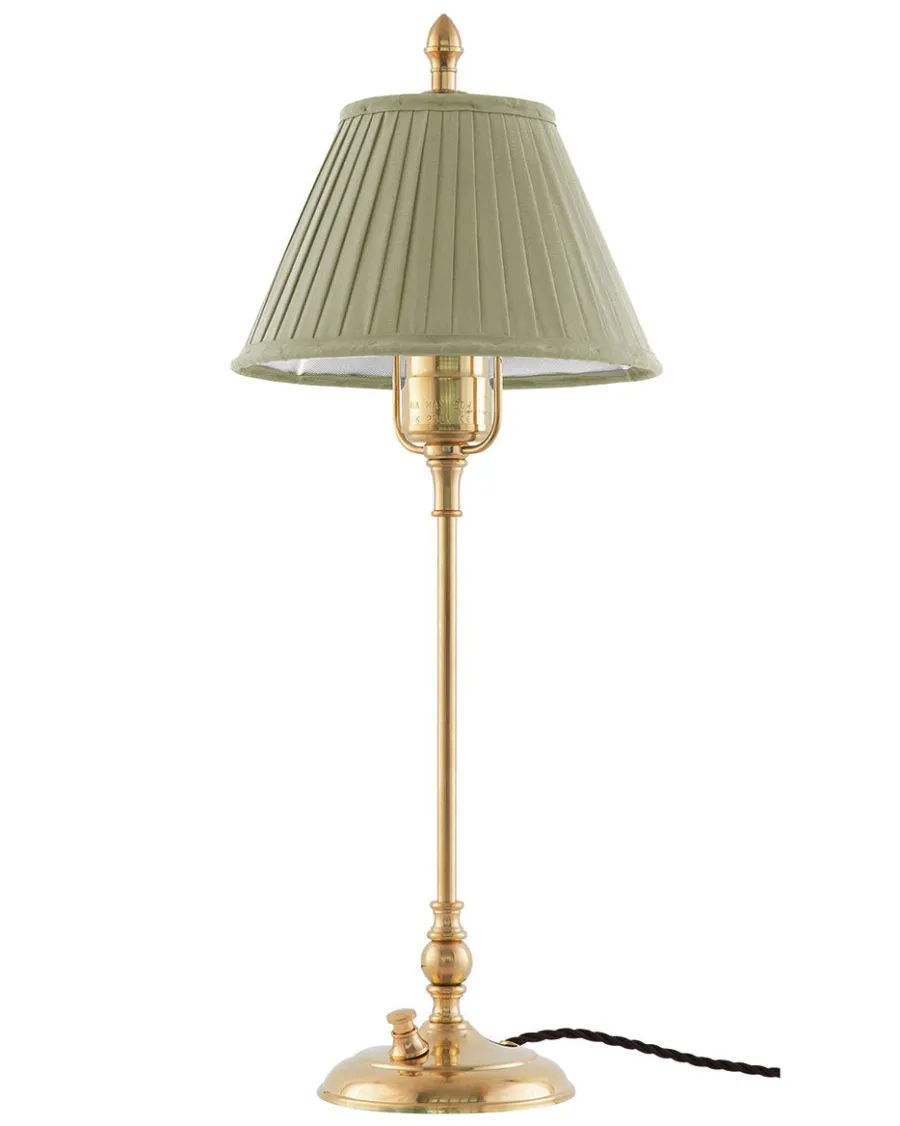 Karlskrona Lampfabrik Bordslampor|Bordslampor I Mässing|Bordslampa - Ankarcrona 50 cm mässing, olivgrön skärm