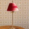 Karlskrona Lampfabrik Bordslampor|Bordslampor I Mässing|Bordslampa - Ankarcrona 50 cm mässing, röd skärm