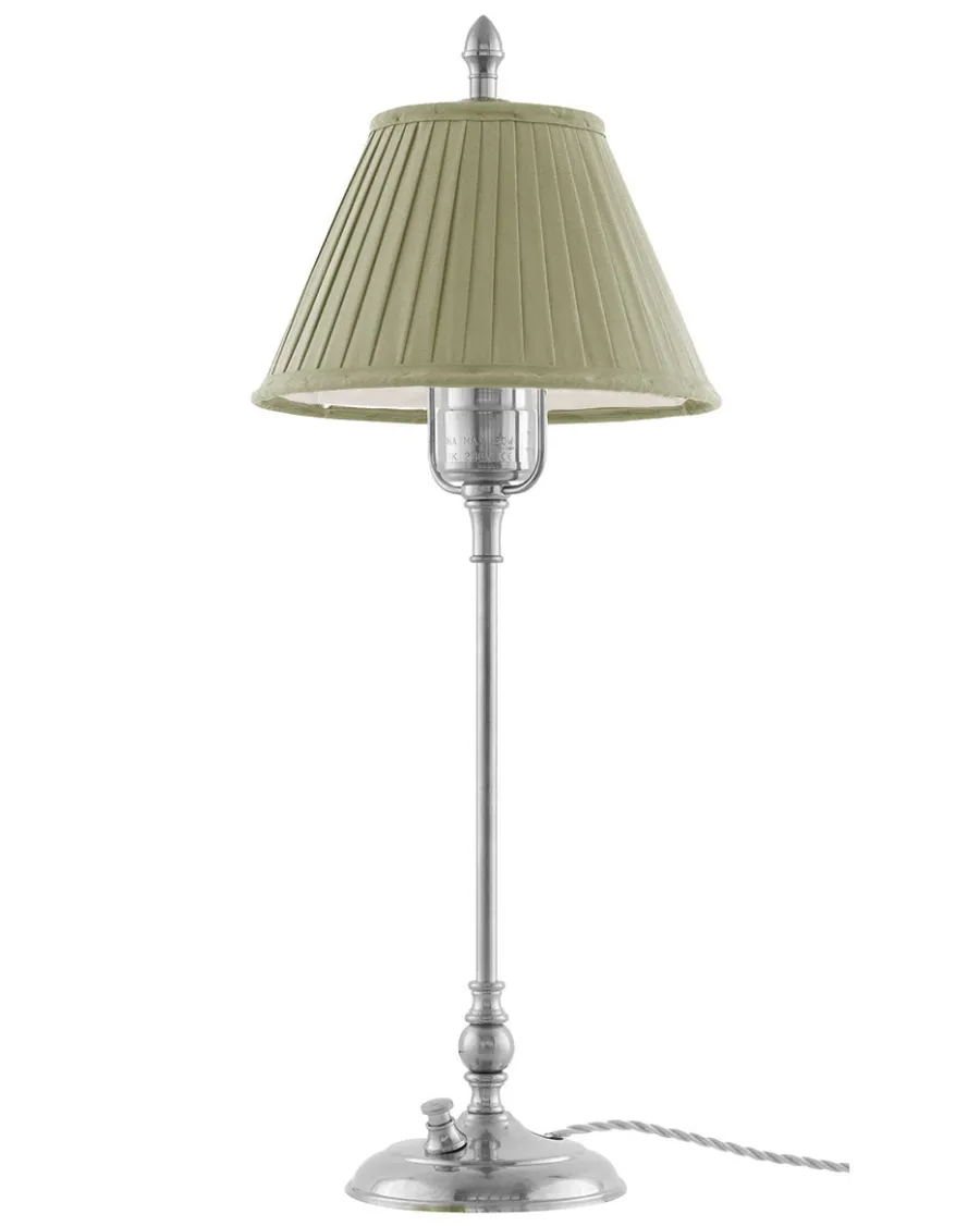 Karlskrona Lampfabrik Bordslampor|Bordslampa - Ankarcrona 50 cm nickel, olivgrön skärm