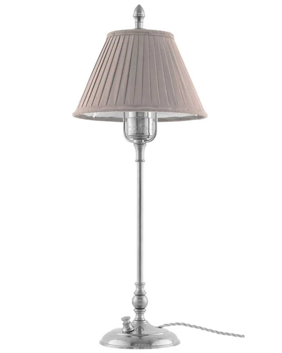 Karlskrona Lampfabrik Bordslampor|Bordslampa - Ankarcrona 50 cm nickel, beige skärm