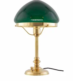 Karlskrona Lampfabrik Bordslampor|Bordslampor I Mässing|Bordslampa - Karlfeldt mässing, toppig grön