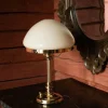 Karlskrona Lampfabrik Bordslampor|Bordslampor I Mässing|Bordslampa - Karlfeldt mässing, toppig benvit