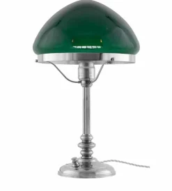 Karlskrona Lampfabrik Bordslampor|Bordslampa - Karlfeldt nickel, toppig grön