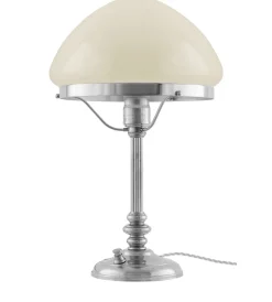 Karlskrona Lampfabrik Bordslampor|Bordslampa - Karlfeldt nickel, toppig benvit