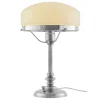 Karlskrona Lampfabrik Bordslampor|Bordslampa - Karlfeldt nickel, benvit skärm