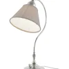 Karlskrona Lampfabrik Bordslampor|Bordslampa - Lagerlöf nickel, beige tygskärm