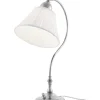Karlskrona Lampfabrik Bordslampor|Bordslampa - Lagerlöf nickel, vit tygskärm