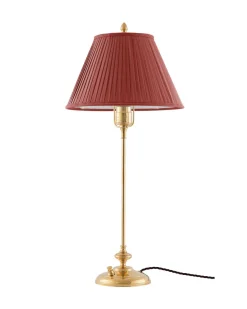 Karlskrona Lampfabrik Bordslampor|Bordslampor I Mässing|Bordslampa - Moberg 65 cm mässing, röd skärm