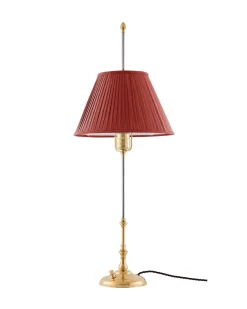 Karlskrona Lampfabrik Bordslampor I Mässing|Bordslampor|Bordslampa - Stiernstedt mässing, röd skärm