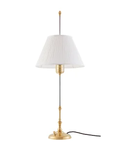 Karlskrona Lampfabrik Bordslampor|Bordslampor I Mässing|Bordslampa - Stiernstedt mässing, vit skärm
