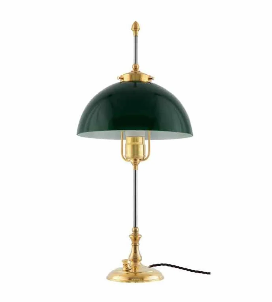Karlskrona Lampfabrik Bordslampor|Bordslampor I Mässing|Bordslampa - Swedenborg mässing, grön skärm