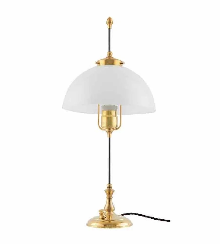 Karlskrona Lampfabrik Bordslampor|Bordslampor I Mässing|Bordslampa - Swedenborg mässing, vit skärm