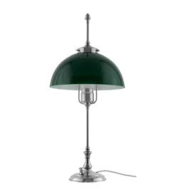 Karlskrona Lampfabrik Bordslampor|Bordslampa - Swedenborg nickel, grön skärm