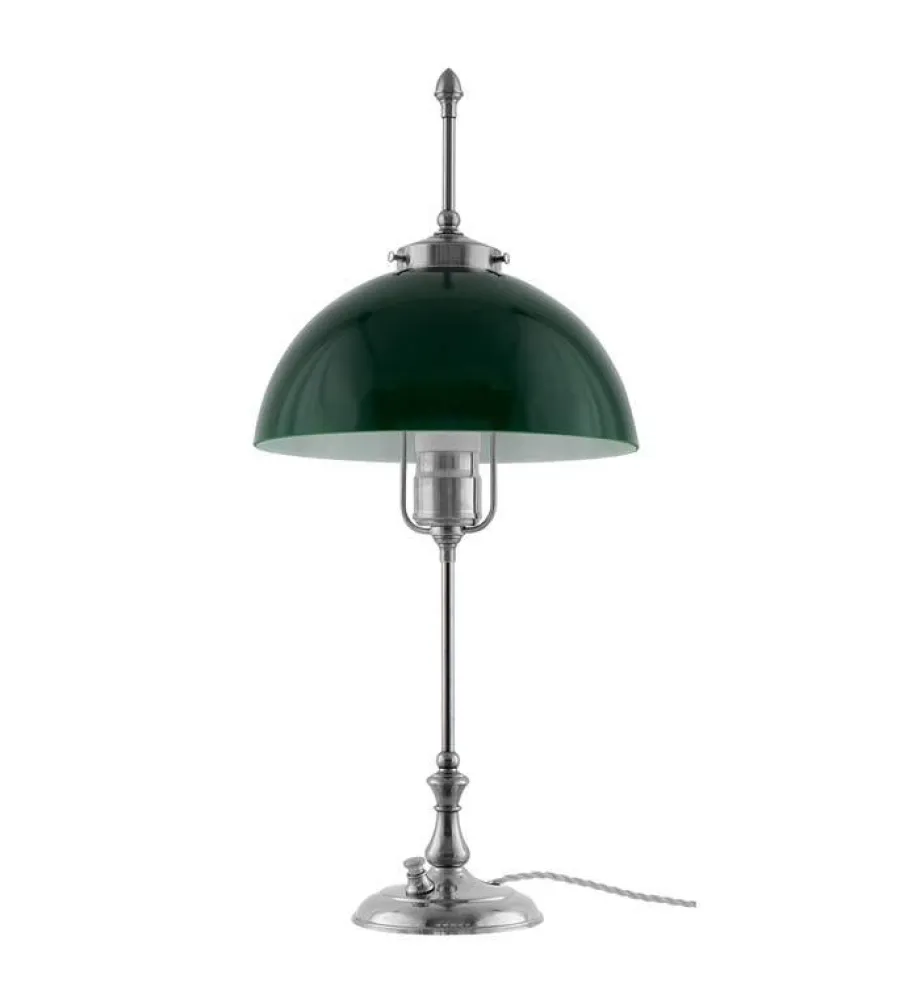 Karlskrona Lampfabrik Bordslampor|Bordslampa - Swedenborg nickel, grön skärm