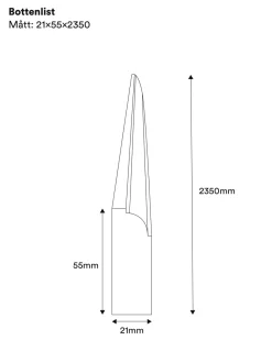 Nordingrå Trä AB Bottenstockar|Bottenstockar|Bottenlist till räcke - 21 x 55 x 2350 mm