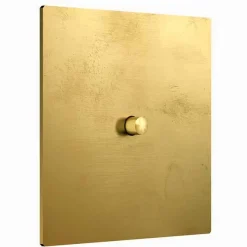 Fontini S.A. Mässing & Brons Fontini|Strömbrytare Med Dimmer|Dimmer kvadrat tryckknapp mässing - Fontini More-serien