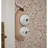 Fontini S.A. Vit Porslin Utanpå Fontini|Strömbrytare Med Dimmer|Dimmer vipp vitt porslin/mässing - Fontini utanpåliggande
