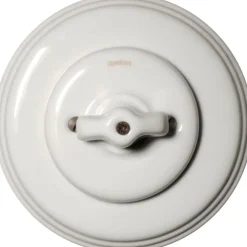 Fontini S.A. Strömbrytare Med Dimmer|Vridströmbrytare|Dimmer vitt porslin - Fontini infällt