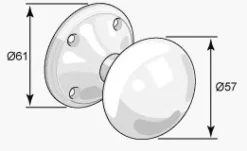 Sibes Metall AB Knoppar I Nickel|Draghandtag|Draghandtag - Dörrknopp 1920-tal nickel