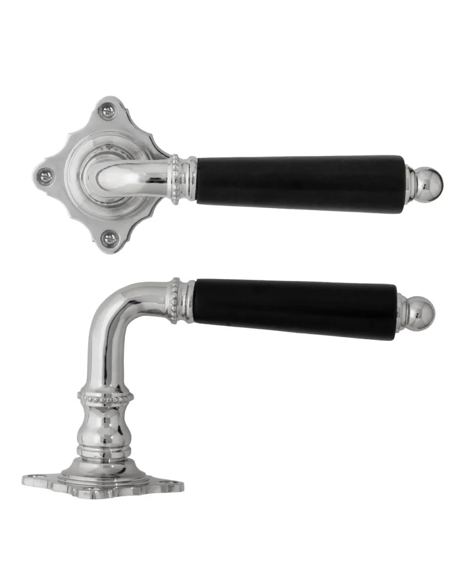 NEXA TECHNOLOGIES / NANDAN INTERNATIONAL Dörrhandtag Med Rosett|Dörrhandtag - Næsman 195 ornament nickel