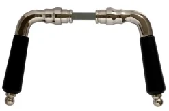 Sibes Metall AB Dörrhandtag Utan Rosett|Dörrtrycke Låsbolaget nr 439 Nickel/svart trä - utan rosett