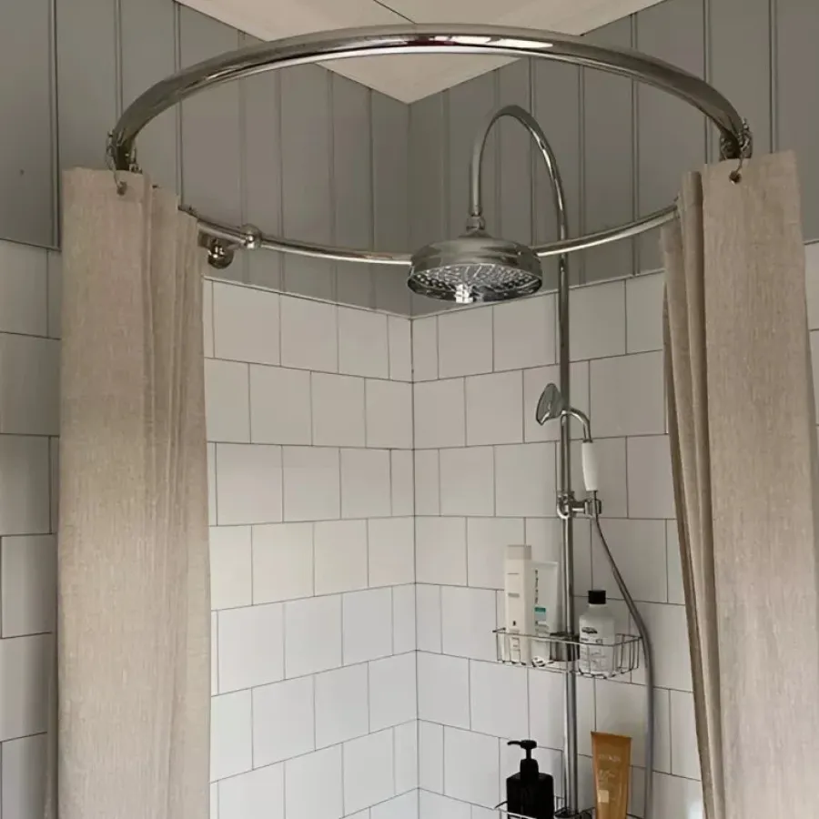 Sanova AB Duschdraperihållare|Tillbehör Krom - Badrum|Duschdraperihållare - Rund 80 cm krom